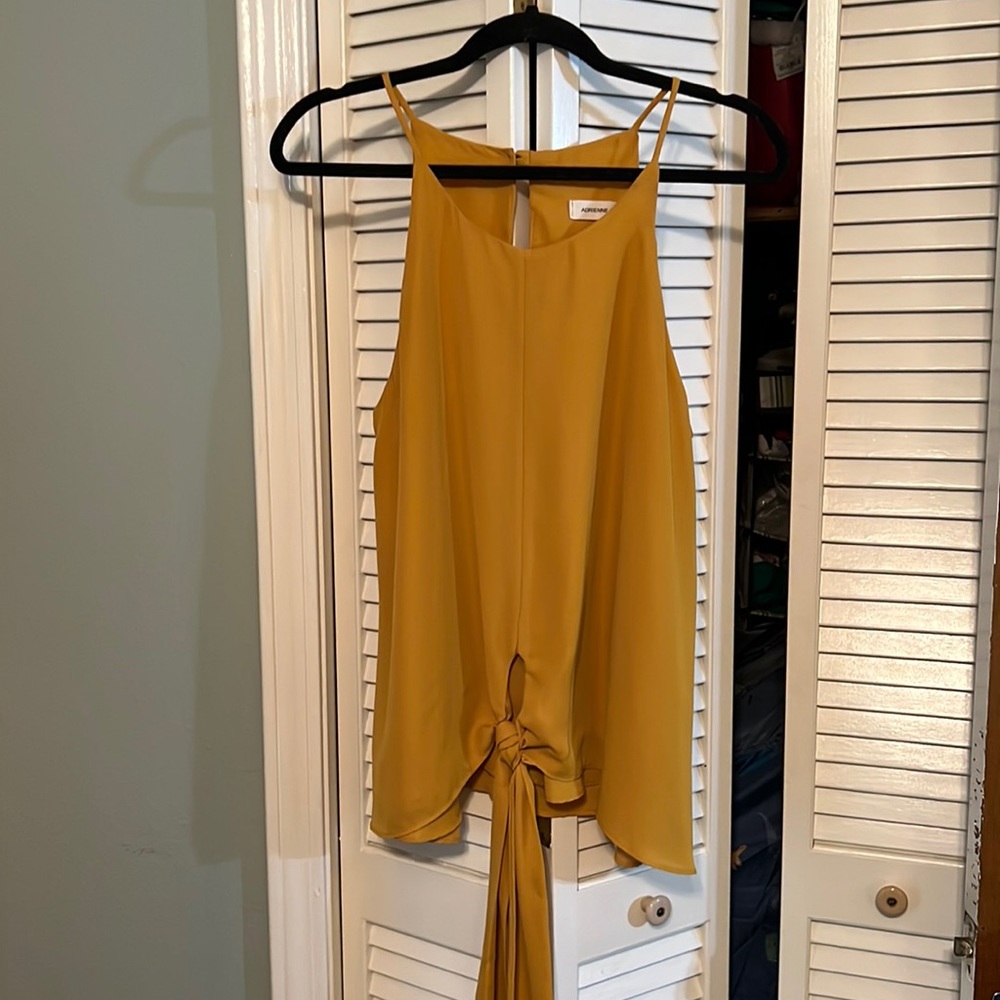 Gold Adrienne halter top with tie on bottom